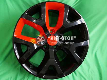 Покраска в два цвета черный красный