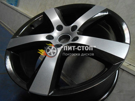 порошковая покраска два цвета серебро черный