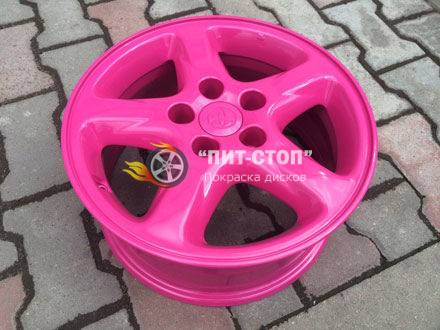 Покраска диска Рал 4010 (малиновый)